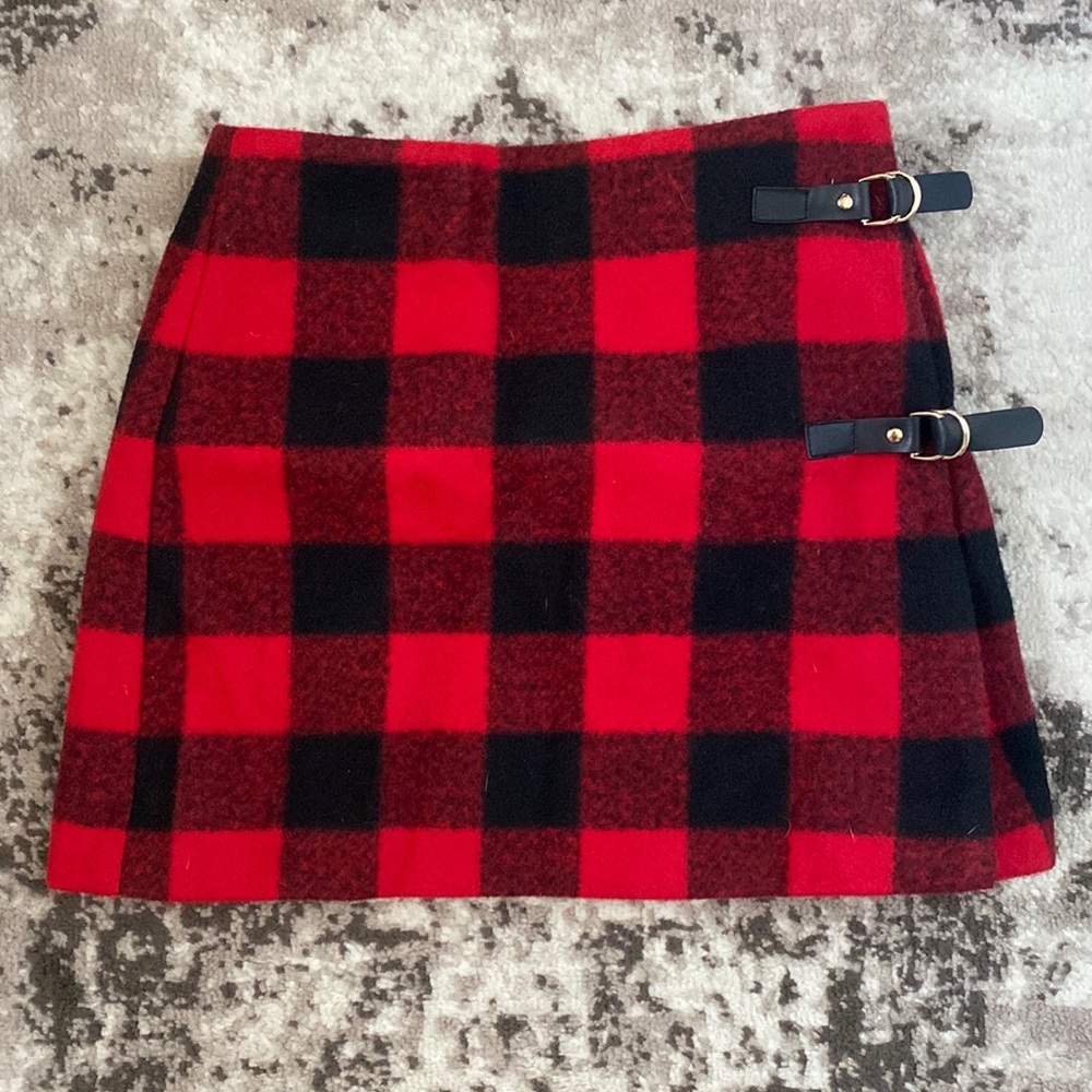 Forever 21 wool buffalo plaid mini skirt